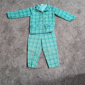 Vintage Sears Girls Plaid Pant Suit Size 3